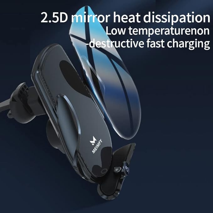 Wireless Car Charger Mount,Auto Clamping Air Vent Phone Holder for Car,New Upgraded Model,15W Qi Fast Charging/Magnetic DC Charging for All Mobile Phones,iPhone,Samsung,Pixel