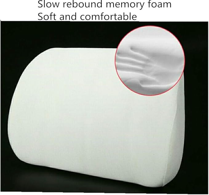 ZHONGLI Memory Foam Lumbar Support Pillow-Middle/Lower Back Support Cushion-Used for car Seats, Office Chairs, recliners, etc. (Black)