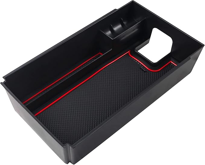 SKTU (Update) Compatible with 2021 2022 2023 2024 Venza Center Console Organizer 2024 2023 2022 Toyota Venza Accessories ABS Black Materials Tray Armrest Secondary Storage Box (Red)