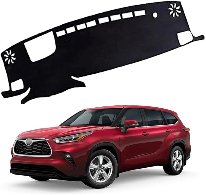 XITER Polyester Dashboard Cover Mat Carpet Dash Nonslip Sun Shade Mat Compatible For Toyota Highlander 2020 2021 2022 2023 2024 2025(With HUD)