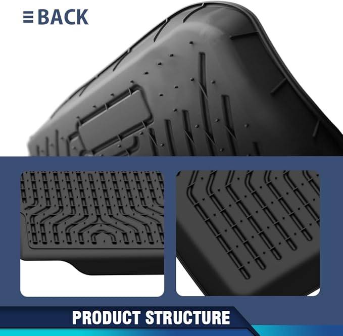 PIT66 Floor Mats Cargo Liners 9PCS Compatible with Tesla Model Y 2020-2024 5 SEAT (NOT for 7 SEAT) Premium All Weather Automotive TPE Liners Accessories