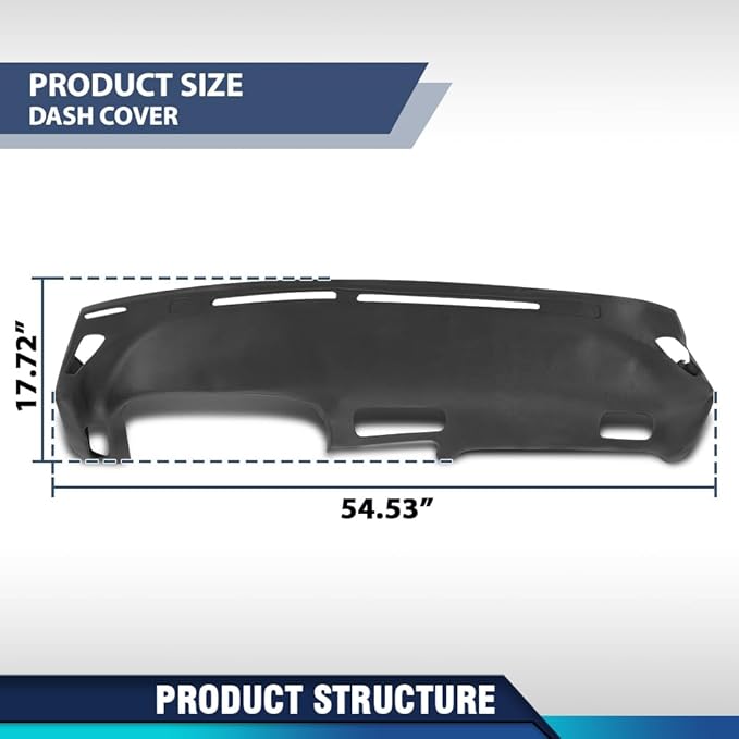 PIT66 Dash Cover Dashboard Bezel Compatible with Nissan 240SX 1989 1990 1991 1992 1993 1994 Without Heads Up Display Black Instrument Panel