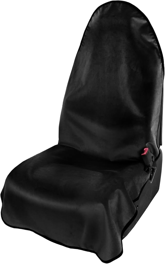 Leader Accessories Velvet Waterproof Car Seat Cover Black Anti-Slip for Gym Workout, Running, Swimming, Beach and Hiking, Universal Bucket Seat Protector for Cars, SUVs and Trucks