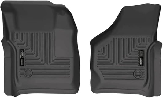 Husky Liners Weatherbeater Floor Mats | Fits 1999-2007 Ford F-250/F-350 (All Cab Sizes) Without Manual Shifter | Front Row, 2-pc Black - 13481