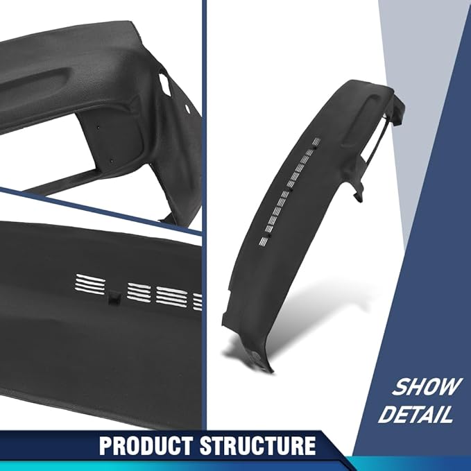 PIT66 Dash Cover Dashboard Compatible with Chevy & GMC Truck C/K 1500, Suburban, Tahoe, Yukon 1997-1999 Fit Chevy & GMC Truck C/K 2500/3500 1997-2000 Fit Cadillac Escalade 1999-2000 Black