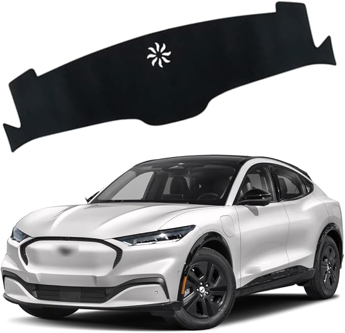 XITER Polyester Dashboard Cover Mat Carpet Dash Nonslip Sun Shade Mat Compatible For Ford 2021-2025 Mustang Mach-E.
