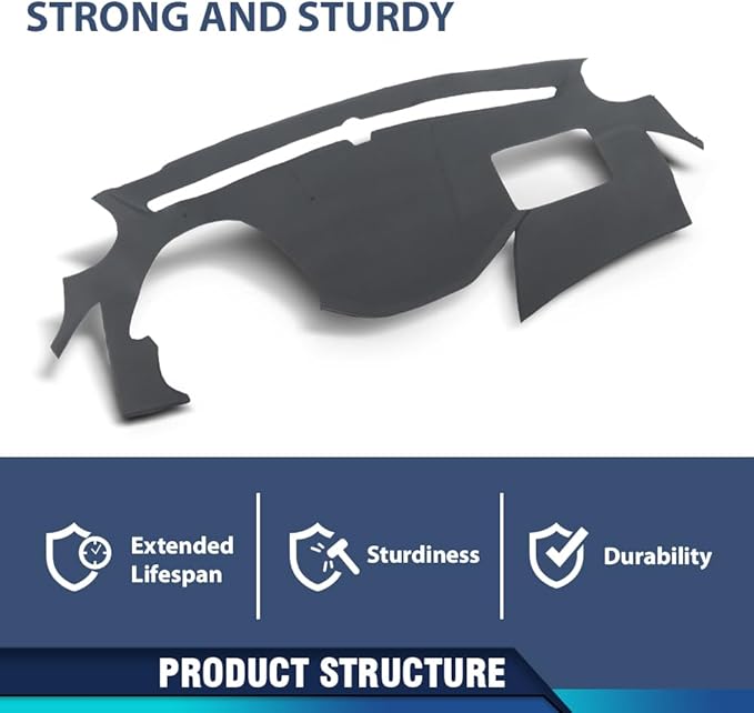 PIT66 Dash Cover Dashboard Bezel, Compatible with Hyundai Sonata 2011 2012 2013 2014 Dark Gray Instrument Panel