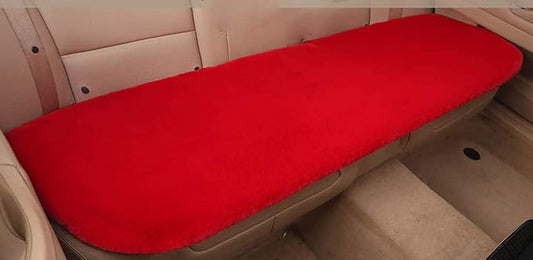 Winter Soft Warm Faux Rabbit Fur car seat Cushion,Universal fit Plush Front and Back Fuzzy car seat Pads Cushion Cover Protector - 1pcs (Back seat 1pcs,red)