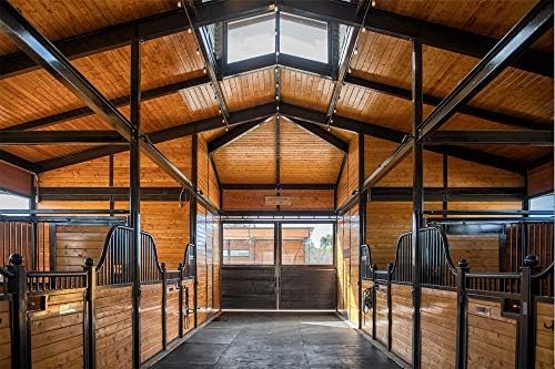 American Heavy Duty Stall Tiles - Stable/Horse Tiles - Thick, Durable Rubber Flooring - Solid Black 14' x 20' Set 1/2" Thick (70 Tiles Total)