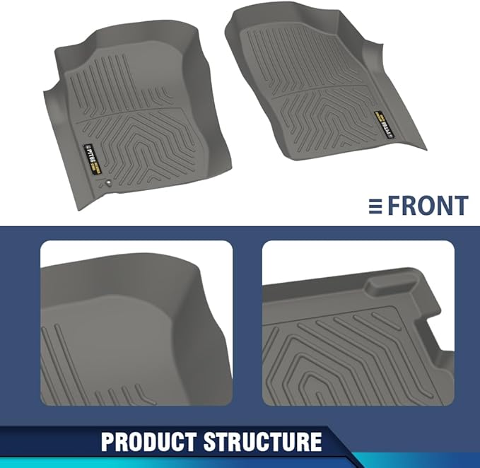 DOTCOM TPE Floor Mats Compatible With Toyota 4Runner 1996-2002 Floor Liners,All Weather Custom Fit Full Cover Protection 1st & 2nd Row Truck Mats Cargo Liner Accessories,alfombras para carro 3PCS Gray