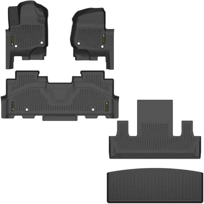 DOTCOM TPE Floor Mats Fit Ford Expedition/Expedition Max 2018-2025 with 2nd Row Bucket Seats, 1st & 2nd & 3rd Row All Weather Protection Floor Liners,alfombras para carro 5PCS