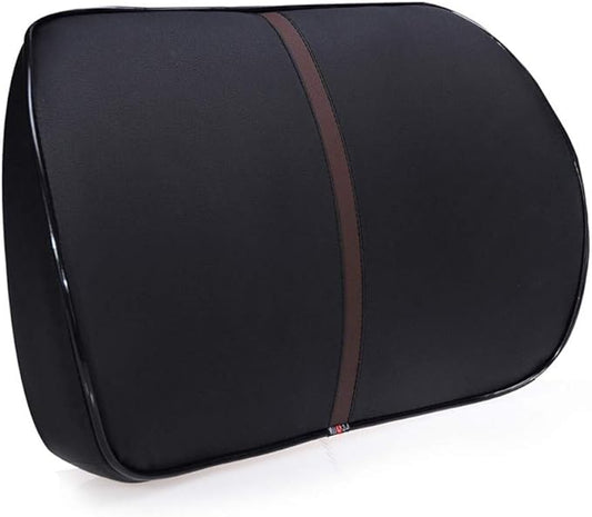 ZHONGLI Memory Foam Lumbar Support Pillow-Middle/Lower Back Support Cushion-Used for car Seats, Office Chairs, recliners, etc. (Black)