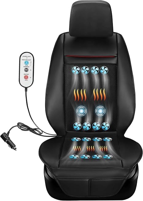 3 in 1 Massage Cushion with Winter, Cooling Seat Covers, Chair Massager for Full Body 12V Car Seat Covers, Gifts for Dad Mom (Winter,Summer,Massage-2)