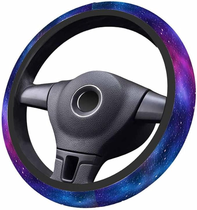 Starry Sky Car Steering Wheel Cover Starry Space Steering Wheel Cover Car Decor Suitable for Most Vehicles Including Trucks and SUV