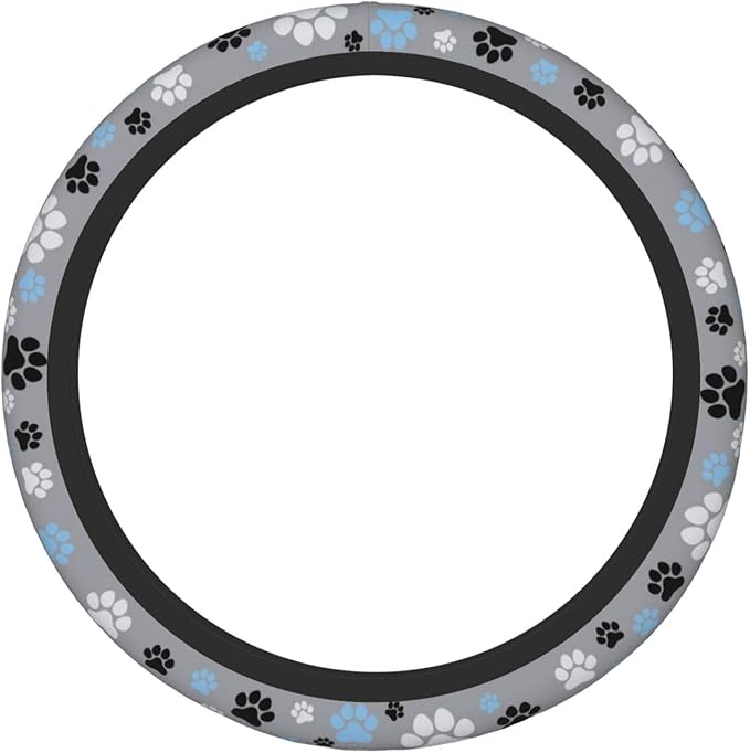 Paw Print Steering Wheel Cover Car Decor for Women