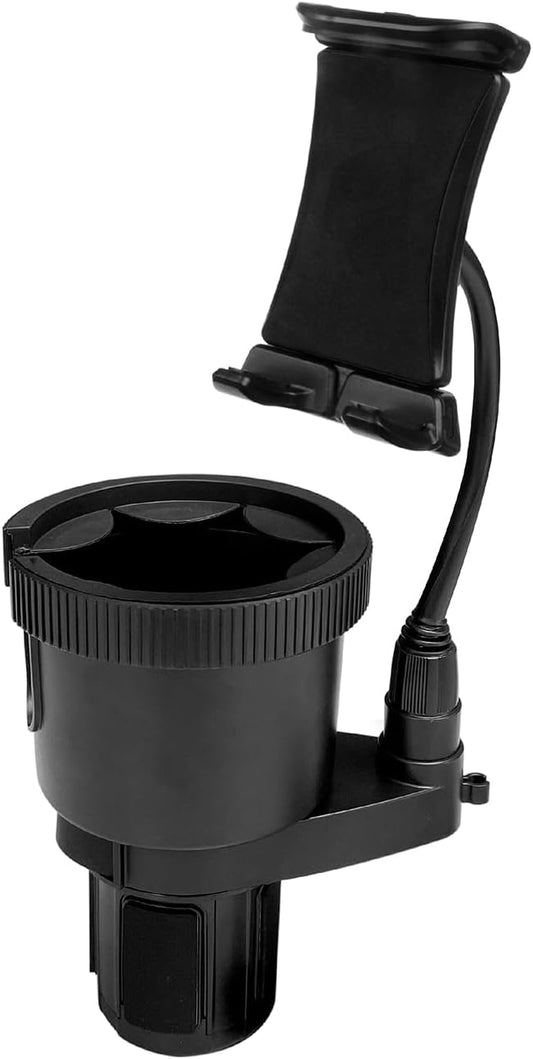 ToughTested TNT Tough N' Thirsty Mega XL Cupholder & Device Mount | Expands to Fit 1.2L Bottles | Adjustable 9" Gooseneck Arm for Phones, Tablets, GPS | Heavy-Duty Vehicle Accessory