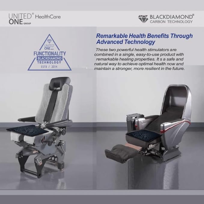 UOG (United One) Advanced Seat Pad – Improve Circulation, Relieve Pain & Stay Healthy While You Sit | Black Diamond Carbon & Nano Silver Technology | Made in The U.S.A.