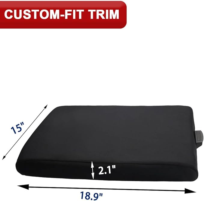 KBH Center Console Armrest Cover for Nissan Titan 2004-2024, Polyester Fabric, Middle Console Arm Rest Lid Protector, Anti-Scratch, Black (Fits Jump Seat Console Only)