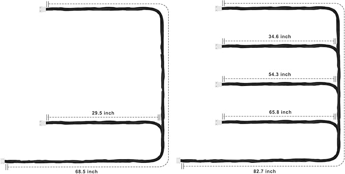 2PCS Dreamcolor Acrylic Interior Car LED Strip Light Extension Wire, which fit for Dreamcolor Main Controller Connects and sub-Controller kit (not Including), Not fit dreamcolor 1 Lights