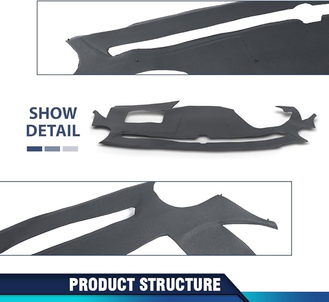 PIT66 Dash Cover Dashboard Bezel, Compatible with Hyundai Sonata 2011 2012 2013 2014 Dark Gray Instrument Panel