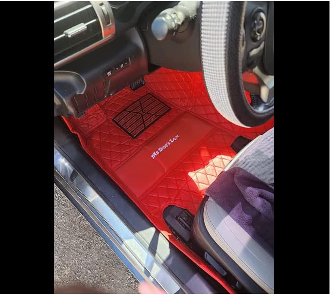 YaruicarCustom Car Floor Mats for 99.99% Sedan SUV Sports Car Men Women Protection Full Coverage Pads Anti-Slip Leather Floor Lining All Weather Car Floor Mats (Black Red -3)