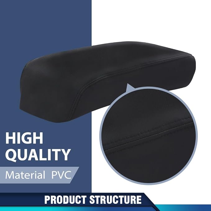 PIT66 Console Lid Armrest Cover Stitch Black Compatible with Ford Explorer 2011 2012 2013 2014 2015 2016 2017 2018