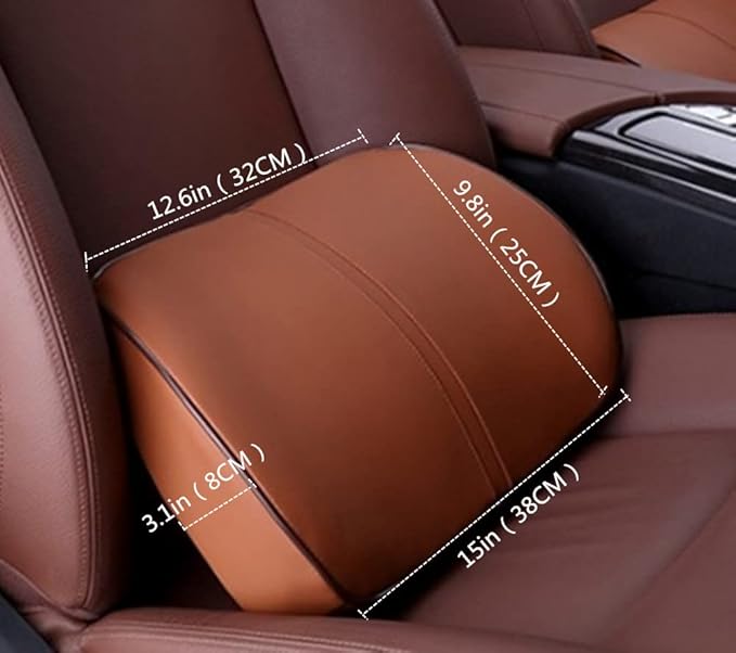 ZHONGLI Memory Foam Lumbar Support Pillow-Middle/Lower Back Support Cushion-Used for car Seats, Office Chairs, recliners, etc. (Khaki)