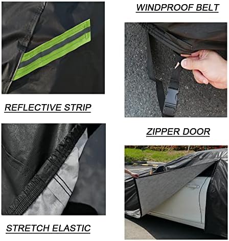 KouKou Waterproof SUV Car Cover Suitable for Chevy Equinox Chevrolet from 2005 to 2025, 7 Layers Windproof All Weather Waterproof Outdoor Cover Sun Rain UV Dust Snow Protection. Black