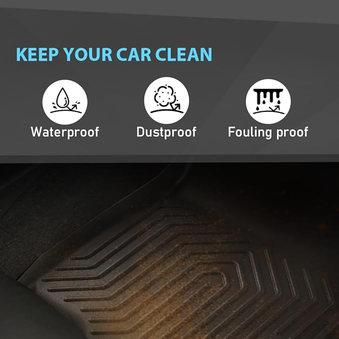 Floor Mats Compatible with Dodge Ram Truck Crew Cab 2009-2018,Not Fit Quad Cab, 1st & 2nd Row 3PCS TPE Cargo Liners All Weather Protection Accessories