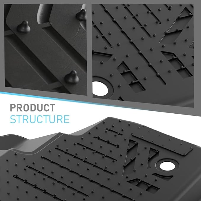 TPE Floor Mats Fit Ford Transit Connect 2014-2021, 1st Row Truck Accessories Cargo Liners All Weather Protection 2PCS