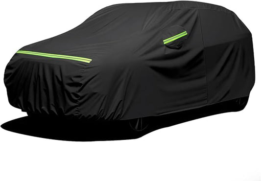 Favoto Car Cover Waterproof All Weather for Automobiles, 6 Layers Heavy Duty Outdoor Sun Protection Snowproof Car Tarp, 4 Windproof Straps, Universal Accessories Fit for SUV Length up to 198"
