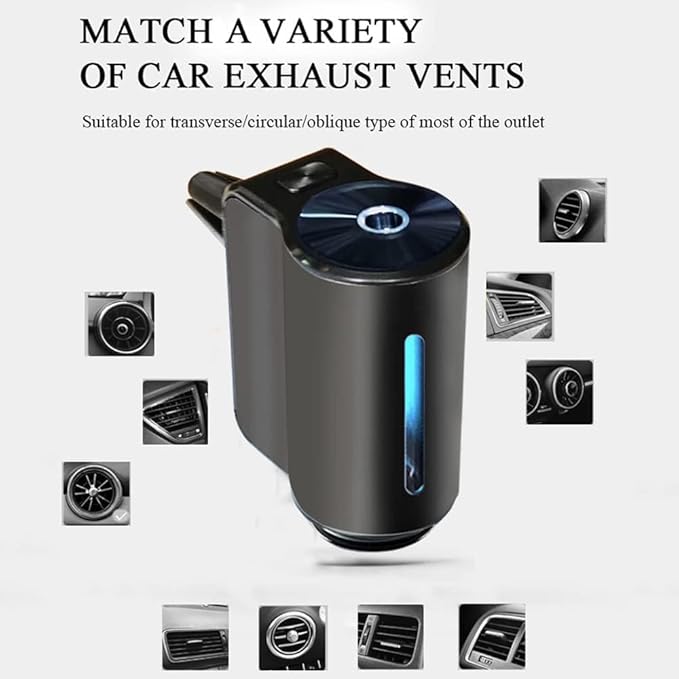 Smart Car Air Freshener with Three Adjustable,2025 New Smart Car AirS Freshener Diffuser Long Lasting, Air Freshener Vent Clips for Car Office Home Bedroom (Diffuser+1Pc Cologne)