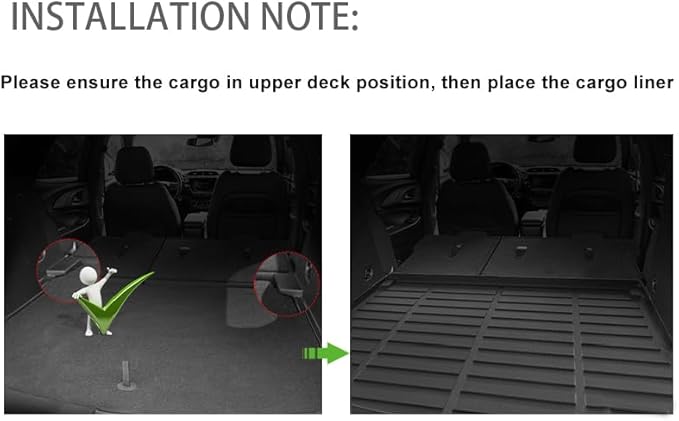 AIPOIL® Floor Mats & Cargo Liner Set for 2021-2025 2026 Chevy Chevrolet Trailblazer AWD (Only Fit Cargo in Upper Deck Position) All Weather TPE Car Full Set Custom Car Mats Accessories - Black