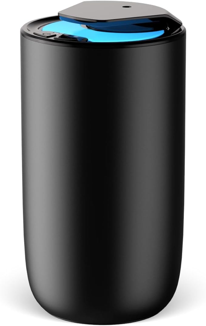 Waterless Diffuser for Essential Oil, Battery Operated Mini Fragrance Scent Air Machine, 3-Color Ambient Night Light, Aluminum, 0.51 Oz/15mL, 3 Countdown Timers & 3 Mist Levels for Home, Car, Titanium