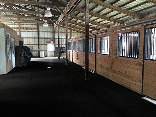 American Floor Mats Heavy Duty Stall Tiles - Stable/Horse Tiles - Thick, Durable Rubber Flooring Solid Black 6' x 8' Set 1/2" Thick (12 Tiles Total)