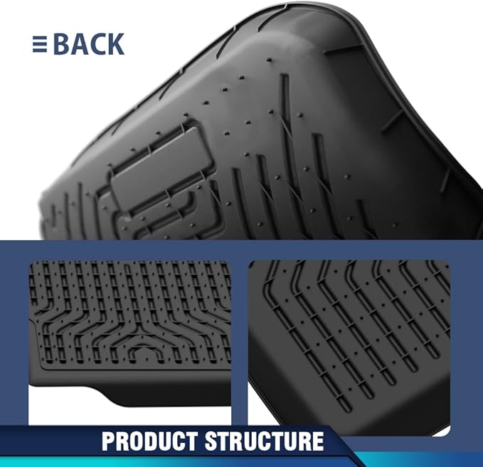 PIT66 Floor Mats Cargo Liners 6PCS Compatible with Tesla Model Y 5 seat 2020-2024 (NOT for 7 SEAT) Premium All Weather Automotive TPE Liners Accessories