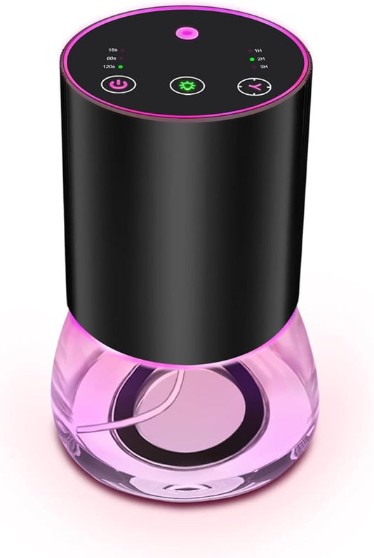 Waterless Essential Oil Diffuser Aromatherapy Scent Diffusers for Home Large Room, Bedroom, Car, Office, Desk, Battery Operated Mini Portable Air Freshener (Black-Glass)