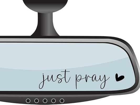 4 xJust Pray Rear View Mirror Sticker,Rearview Mirror Decal,Jesus Car Decal For Women,Water Bottle Decor,Aesthetic Car Mirror Sticker,Positive Affirmation Sticker,Laptop Bumper Tumbler Sticker