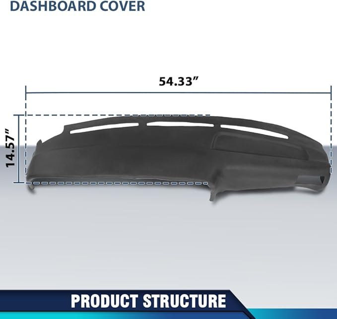 PIT66 Dash Cover Dashboard Panel Compatible with Toyota 4Runner Pickup 1989 1990 1991 1992 1993 1994 1995 Black