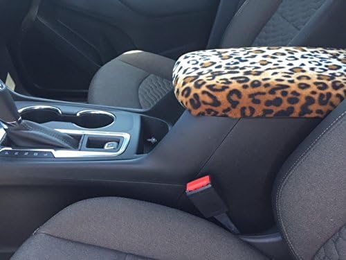 Auto Console Covers- Fits The Chevy Equinox 2018-2024 Center Console Armrest Cover Fleece Fabric (Leopard)