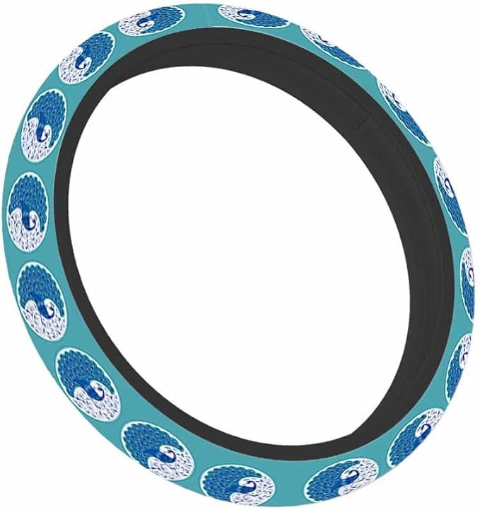 Peacock Steering Wheel Cover Blue Peacock with Its Tail Spread Out Steering Wheel Cover for Women Men Anti-Slip Breathable Steering Wheel Protector Car Accessories