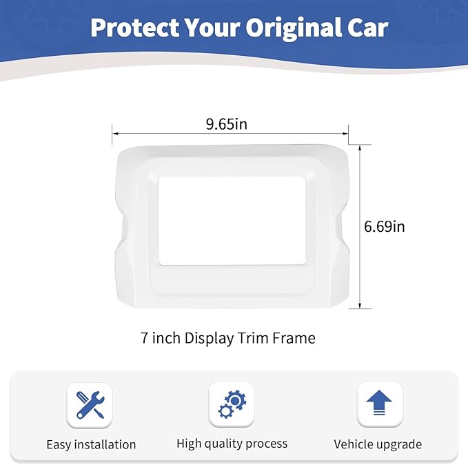 RT-TCZ for Jeep JL Center Console Radio Display Panel Trim Cover for Jeep Wrangler JL JLU Gladiator JT 2018-2023 White Interior Accessories 7 inch