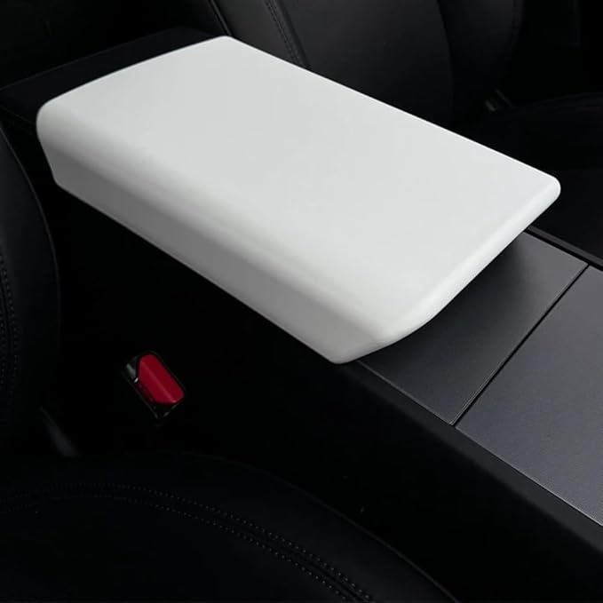 Armrest Cover for Tesla Model Y 2025 and Model 3 2024, TPE Soft Shell Console Protection Box with Comfortable Texture, Black