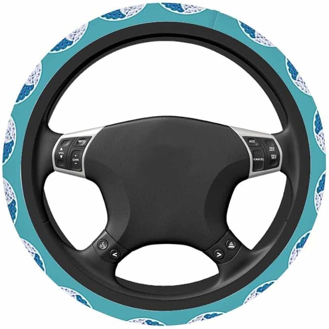 Peacock Steering Wheel Cover Blue Peacock with Its Tail Spread Out Steering Wheel Cover for Women Men Anti-Slip Breathable Steering Wheel Protector Car Accessories