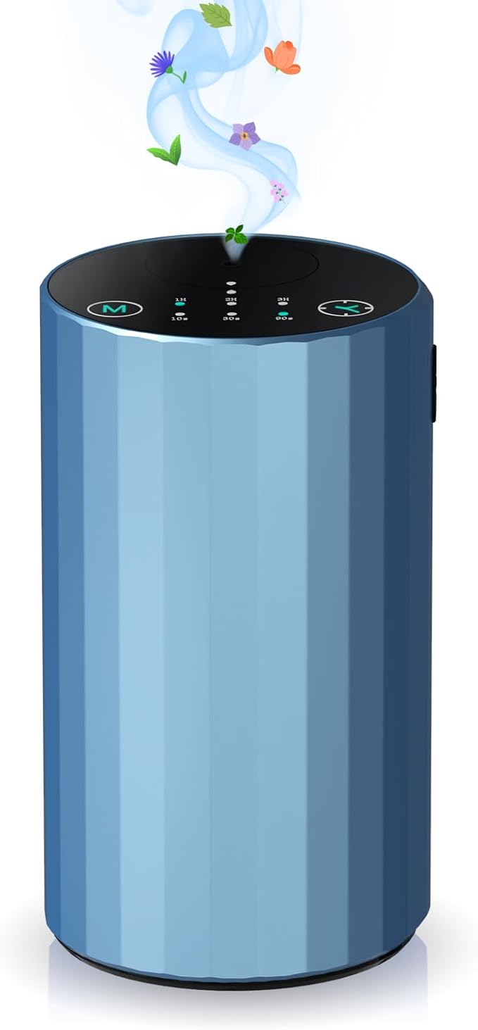 Waterless Essential Oil Diffuser Aromatherapy Scent Diffusers for Home Large Room, Bedroom, Car, Office, Desk, Battery Operated Mini Portable Air Freshener, 3 Countdown Timers & 3 Mist Levels