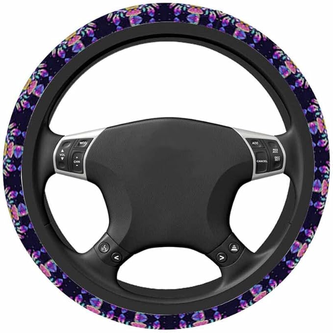 Owl Dream Catcher Steering Wheel Cover Purple Steering Wheel Cover for Women Men Anti-Slip Breathable Steering Wheel Protector Car Accessories