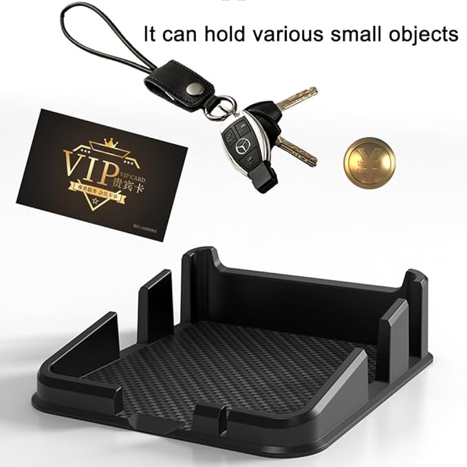 Tumecos Car Non-Slip Mat,Dashboard Mat for Car Dashboard Accessories,Dash Cell Phone Mount,Can Hold Cell Phone, Keys, Sunglasses
