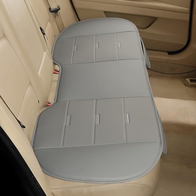 West Llama Bottom Seat Covers, Include 1 Pair Front Seat Protector and 1 Rear Seat Cover, Universal PU Leather Seat Covers for 90% Cars (Gray)