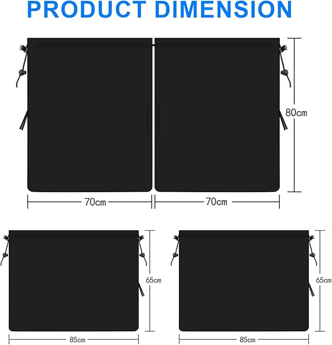 Car Divider Curtain,Set of 3 Car Window Shades,Light Blocking Fabric Rear Seat & Side Windows Divider Curtain Baby Shades,Wide Sedan SUV Sunshade Covers for Travel Camping Nap Sleeping