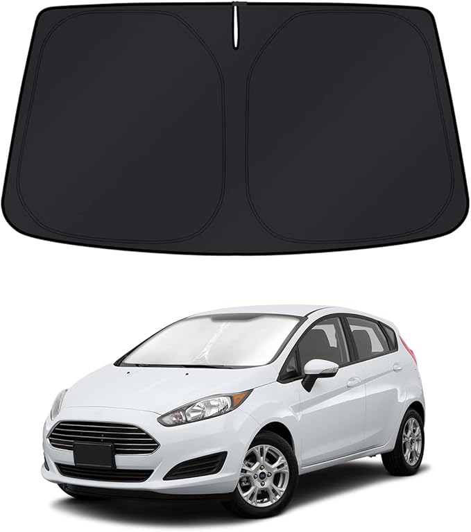 KUST Windshield Sun Shade for Ford Fiesta 2017-2023 Window Accessories Shade Sun Cover Foldable Block UV Rays Keep Car Cooler